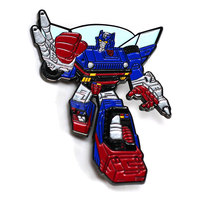 Nueva figura de acción, modelo de Robot transformado, Pin esmaltado, pines personalizados de fundición a presión, insignias con logotipo de Metal