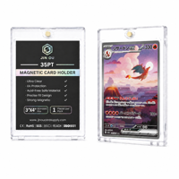 Vente en gros de boîtes à cartes JIN OU 35PT One Touch, porte-cartes en plastique rigide magnétique puissant pour le rangement des cartes à collectionner