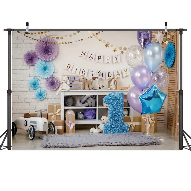 1st birthday photography background cloth birthday party balloon flower teddy bear background decoration photo background photo