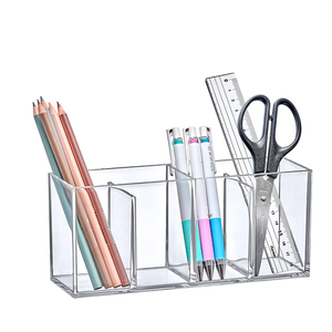 Organizzatore per il <span class=keywords><strong>trucco</strong></span> a 4 scomparti in acrilico personalizzato, supporto per pennelli per <span class=keywords><strong>trucco</strong></span> <span class=keywords><strong>trasparente</strong></span> per una soluzione perfetta per la conservazione della vanità del bagno - Product Image 5