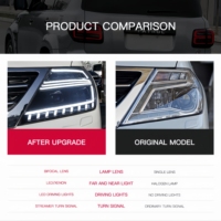 Untuk Nissan Patrol Armada Safari dengan Lampu Depan LED Desain Baru. Lampu Depan LED Modifikasi Y62 Cocok untuk Model Tahun 12-19.