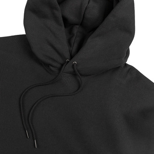 Sudadera con Capucha Negra Clásica con Cordón para Hombre, 300 Gramos, Suave al Tacto, Sudadera de Otoño Lisa Teñida, Camiseta Urbana con Diseño de Bolsillo - Product Image 4
