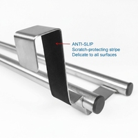 Porte-serviettes réglable en acier inoxydable à suspendre sur la porte ou le placard pour cuisine, sans perçage