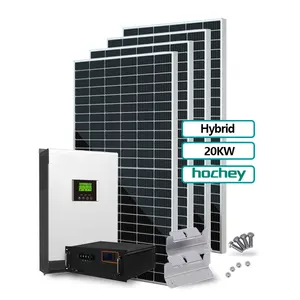 Hochey 50kw 100kw 150kw 200kw Sistema de panel fotovoltaico híbrido 10KW 15KW 20KW Sistemas de energía solar para uso comercial con batería