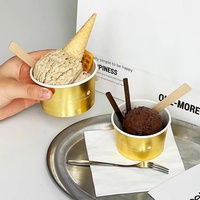 Vente en gros de gobelets en papier personnalisés avec impression de logo 4oz 6oz 8oz gobelets jetables pour crème glacée de différentes tailles avec impression de logo populaire