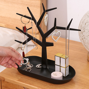 Tree Branch Jewelry Organizer <b>Desktop</b> Storage <b>Stand</b> Black And White Antler Design For Women Home Decorative Display Rack - Product Image 4