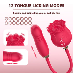 Silikon emme vibratör seks oyuncak meme stimülatörü Clit enayi gül sihirli dil vibratör masaj kadınlar için - Product Image 5