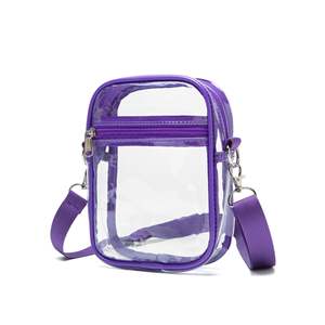 Maßgefertigte Transparente PVC-Umhängetasche mit Verstellbarem Schulterriemen und <span class=keywords><strong>2</strong></span> Reißverschlussfächern - Product Image 2