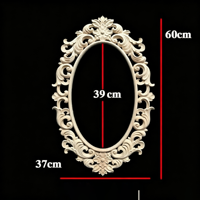 Décoration murale en bois massif de style européen pour porte de placard, avec motif floral ajouré sculpté
