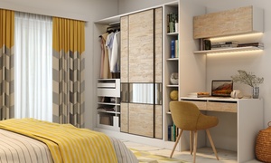 <span class=keywords><strong>Armadio</strong></span> Moderno Skyline 2025 <span class=keywords><strong>Bianco</strong></span> Opaco con Porta Scorrevole in Legno per Camera da Letto - Product Image 5