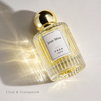Flacon cylindrique en verre de luxe de haute qualité pour parfum, 30ml, 50ml, 100ml, avec bouchon à vis, rechargeable, pour sérum de soin, vente en gros, en stock