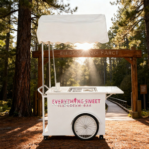 OEM Electric Fiberglass Mobile Bike Ice Cream & Gelato Vending <b>Cart</b> with Freezer for Sale - Product Image 2