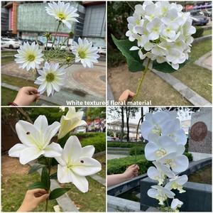 Hortensias Artificiales Blancas, <span class=keywords><strong>Flores</strong></span> Artificiales para Decoración de Bodas al Aire Libre - Product Image 3