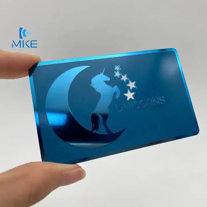 लक्जरी नीले दर्पण व्यापार वेडिंग सदस्यता उपहार यात्रा धातु कार्ड