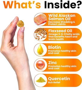 Golosinas para la Piel y el Pelaje de Mascotas OEM, Masticables Blandos, Alto Contenido en Proteínas, Pelaje Brillante, Suplemento para Perros, <span class=keywords><strong>Omega</strong></span> 3 con DHA, EPA, Biotina y Vitamina E - Product Image 3