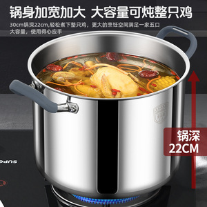 Olla de Acero Inoxidable 316 con Doble Asa, Compatible con Inducción, de Gran Capacidad, con Tapa - Product Image 3