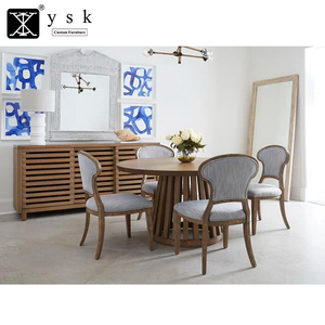 American a bassa tariffa elegante Design a forma di fungo Commerical legno di faggio sedia da sala da pranzo con tessuto di lino DC-1803 imbottito - Product Image 4