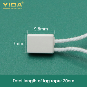 ห่วงติดแท็กทำจากพลาสติกมีหัวสี่เหลี่ยมเส้นด้ายคอตตอนสีขาวแบบเดี่ยว - Product Image 5