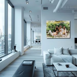 DROLLX pintado a mano acuarela retrato lienzo personalizado pared arte cuadro decorativo regalos foto impresiones personalizadas - Product Image 5