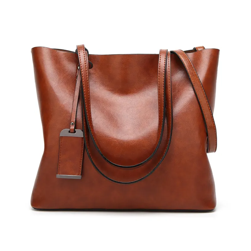 PAXDUN Vintage Women Large Leather Handbags PU Wallet Purses Hand Bags Ladies Simple Fashion Tote Handbags