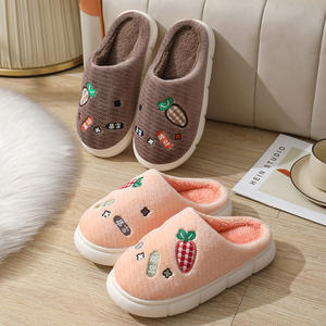 Nouveaux pantoufles en coton pour la préservation de la chaleur à la maison et <span class=keywords><strong>anti</strong></span>-dérapant semelle épaisse Couple silencieux semelle souple pantoufles en peluche pour hommes - Product Image 1