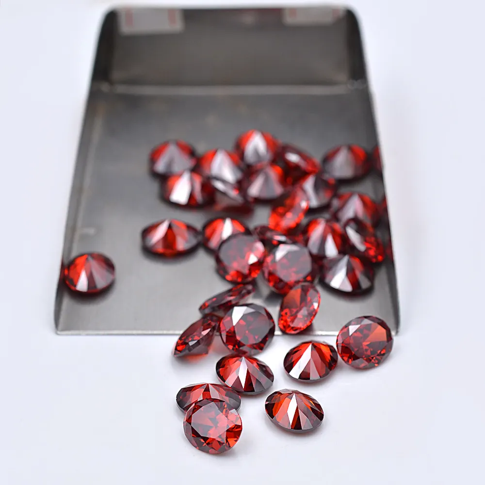 Wholesale CZ Stone Special Faceted Back Garnet Oval Cut Loose Birthstones gems