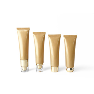 Custom Logo 50ml Gold Custom Plastic Tubes Cosmetic PE Tubes Empty Squeeze Packaging for Hand Cream Body Lotion and <b>Sunscreen</b> - Product Image 1