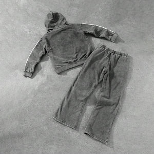 KIingSen - Conjunto de Sudadera con Capucha y Pantalones Deportivos para Hombre, Lavado Ácido, de Alta Calidad, Personalizado, Felpa Francesa, Ropa Deportiva de Invierno - Product Image 1