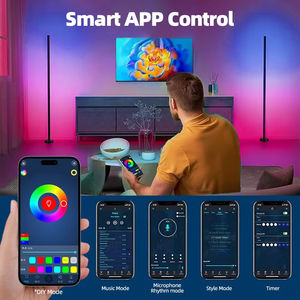 Lámpara de Pie LED RGB con Control Remoto por Aplicación, Sincronización con Música, Iluminación de Esquina, Temporizador, Lámpara de Pie Inteligente Moderna para Dormitorio, Sala de Estar - Product Image 4