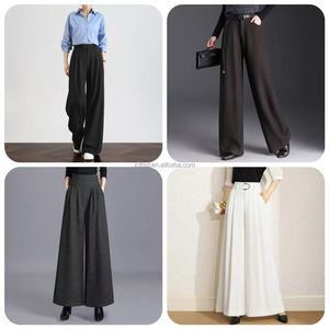 Venta al por Mayor de Pantalones de Pierna Recta de Cintura Alta para Mujer, Pantalones de Pierna Ancha, Pantalones Casuales de Mujer de Europa y América - Product Image 4