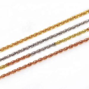 Collar de Cadena Trenzada de Oro Sólido de 18K Tricolor de Moda Xinfly para Hombre - Product Image 1