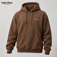 Sweat-shirts et pulls à capuche pour hommes en coton marron chocolat, personnalisés par le fabricant, vente en gros, motif graphique, épais, style streetwear décontracté