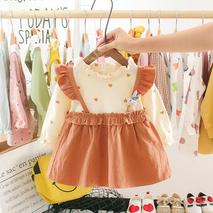 Vestido de Moda para Niña, Otoño, Manga Larga, Bonito Lazo Floral, ODM, Largo hasta la Rodilla, Corte en A, Transpirable, Poliéster/Algodón - Product Image 6