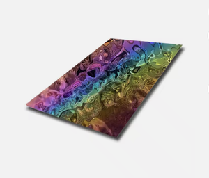 Panneau décoratif 3D d'ondulation de l'eau de feuille d'acier inoxydable de miroir de couleur de PVD pour le revêtement de mur - Product Image 5