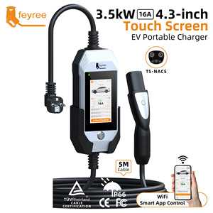 เครื่องชาร์จ Feyree NACS สำหรับรถยนต์เทสลา 3.5 กิโลวัตต์ ระดับ 1  16 แอมป์ ปรับได้ ควบคุมผ่านแอป พร้อมฟังก์ชันบันทึกการชาร์จ เหมาะสำหรับรถยนต์ไฟฟ้า - Product Image 1
