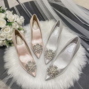 Size 33-43 Wedding Talon Haut Slipper Elegant Bride <b>White</b> Designer Shoes Women <b>Heels</b> - Product Image 5