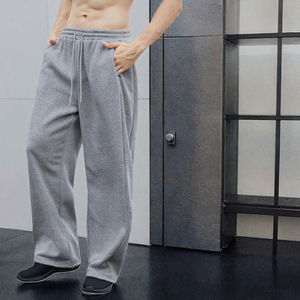 Custom Men Vintage <b>Fleece</b> Jogger Pants Elastic Waist Loose Leg Casual Breathable Track <b>Trousers</b> - Product Image 3