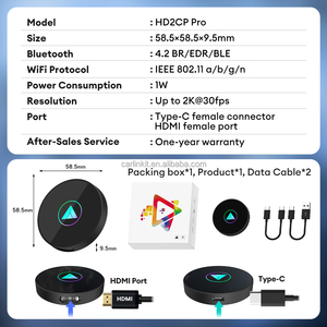 3 in1 đa phương tiện carlink không dây xe chơi Adapter USB Android Auto HDMI đặt điện năng thấp cháy xe TV <span class=keywords><strong>Stick</strong></span> ai hộp cho xe ô tô Youtube - Product Image 3
