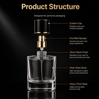Flacon de parfum en verre rechargeable de qualité supérieure, 30 ml, col serti, cylindrique, vaporisateur, format voyage, boîte cadeau portable