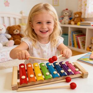 Hand-Struck Xylophone Colorful Compact Parent-Child Activities Xylophone for Early Childhood Education - Product Image 2
