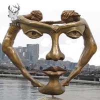 Sculpture métallique d'extérieur en Bronze moulé, grande Sculpture pour visage de Couple abstrait, à vendre, offre spéciale