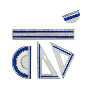 Kit de géométrie <span class=keywords><strong>math</strong></span>ématique <span class=keywords><strong>Max</strong></span> 9 pièces-Boîte incassable, règles, rapporteur, boussole et étui à crayons pour fournitures pour étudiants - Product Image 4