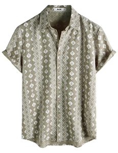 Camisa de playa 100% poliéster estampada con cordón, ajuste holgado, manga murciélago, para vacaciones en resort, talla grande, top casual para hombre, al por mayor - Product Image 3