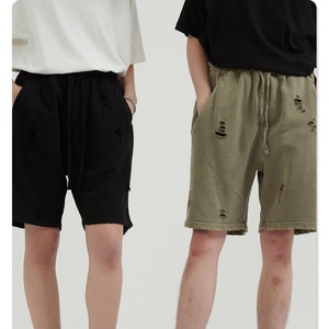 Shorts d'été pour hommes style streetwear, délavés et déchirés, coupe ample, style vintage, vêtements de marque streetwear - Product Image 2