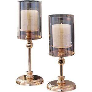 Juego de Portavelas de Vidrio Clásico Walt, Base Dorada, Redondo, Color Sólido, Estilo Nórdico, Decoración de Mesa para el Hogar, Regalo para Cenas - Product Image 5