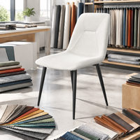 Chaise de salle à manger moderne à dossier en forme de cuillère, rembourrée avec un dossier et un siège en tissu pour café, restaurant, banquet