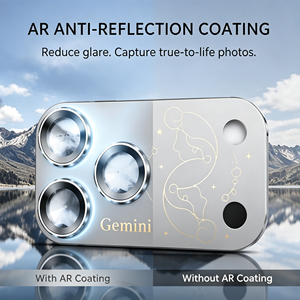 Protezione per Obiettivo Fotocamera iPhone 17 Pro Max, Pellicola in Lega di Alluminio AR HD Antigraffio, Facile da Installare, Motivo Zodiaco Gemelli - Product Image 2