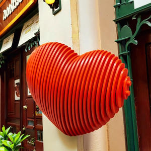 ML-WD045 Corazón Rojo de Madera Maciza, Arte de Pared Personalizable para Decoración del Hogar, Diseño Paramétrico, Decoración de Pared Pulida - Product Image 6