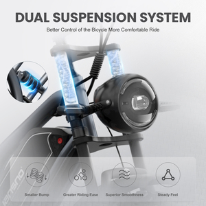 Bicicleta Eléctrica JANSNO X50, 48v 750/250W, Entrega a Domicilio, Suspensión Completa, Neumáticos Anchos, Bicicleta Eléctrica Todoterreno para Adultos, Ciudad y Carretera - Product Image 4