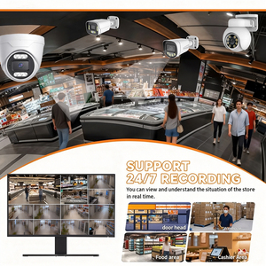 Sistema de Kit DVR con Cámara de Seguridad con Cable, Cámara Analógica AHD TVI CVI con Rotación PT, Conjunto de CCTV para Exteriores, Grabación 24/7, Detección por IA - Product Image 4
